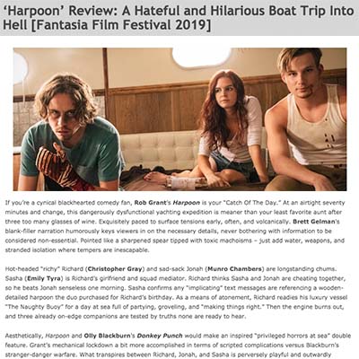 ‘Harpoon’ Review: A Hateful and Hilarious Boat Trip Into Hell [Fantasia Film Festival 2019]